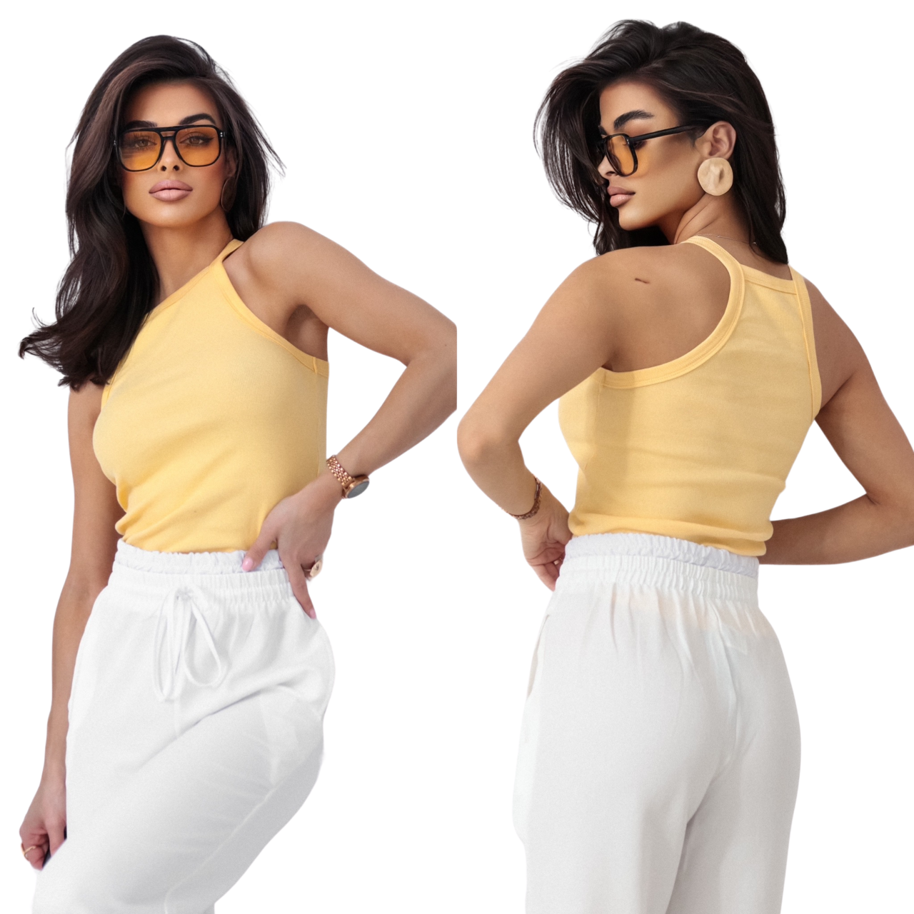 Bokserka damska Crop-top żółta Danny com pl 3
