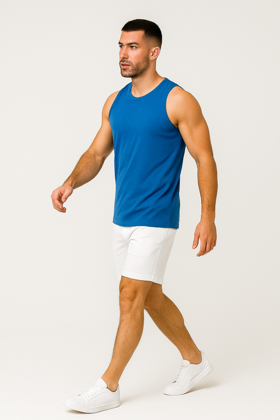 Koszulka męska Tank top bez rękawów niebieska Dannycompl 3