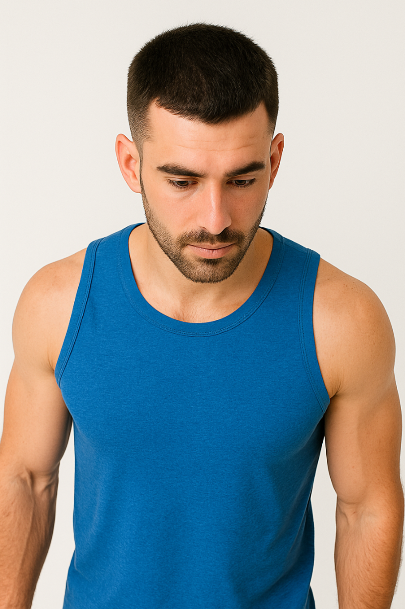 Koszulka męska Tank top bez rękawów niebieska Dannycompl 4