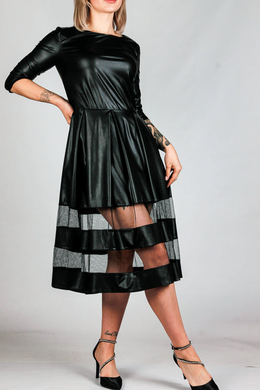 Sukienka z tiulem ekoskóry s59 Danny com pl 2