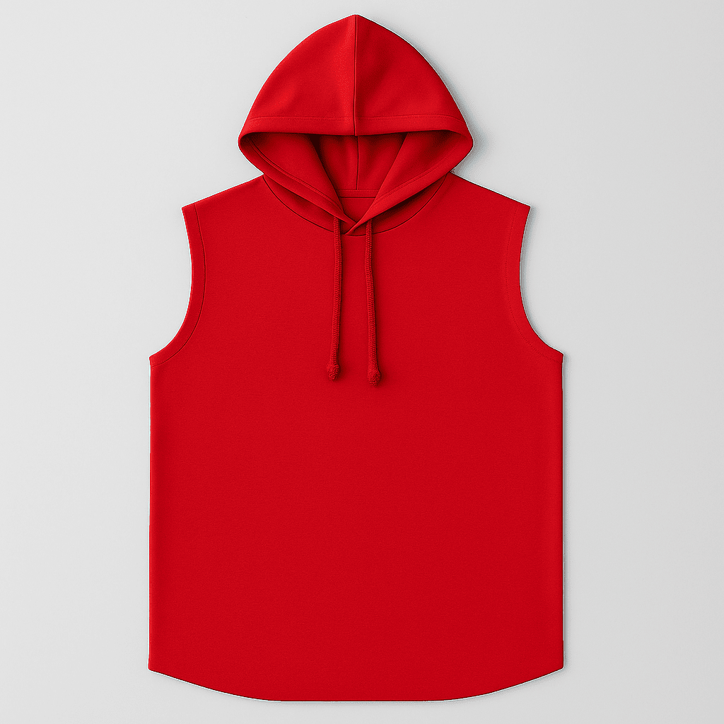 Bluza męska z kapturem bez rękawów Czerwona Urban Flex - DANNY