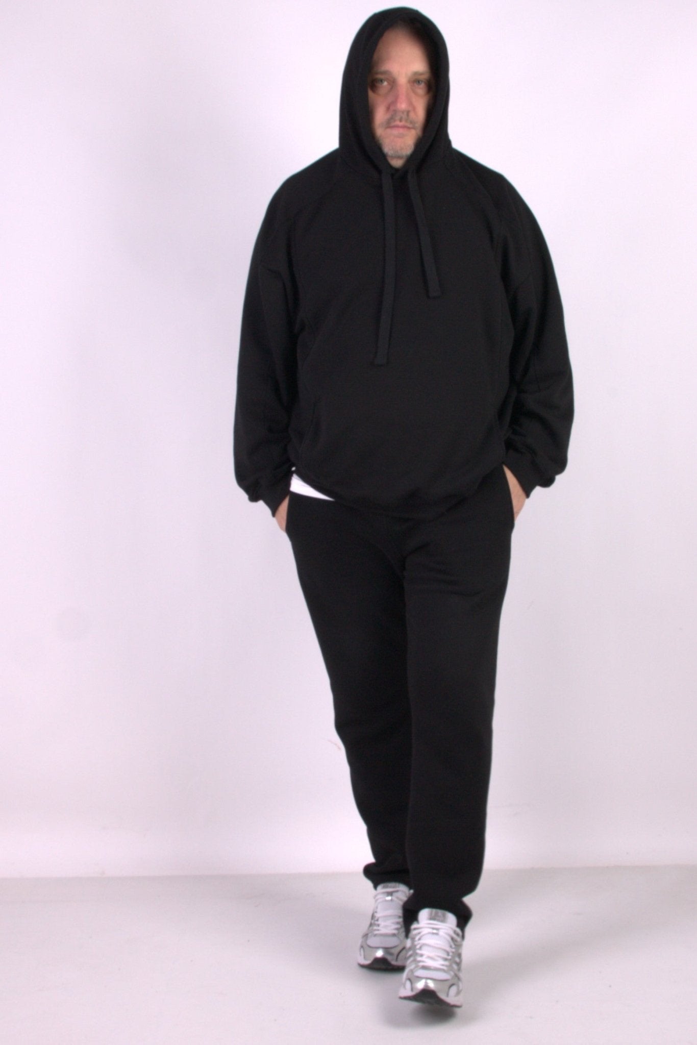 Bluza męska z ozdobnymi szwami czarna S5110 - DANNY