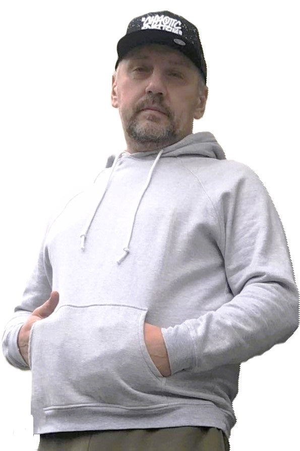 Bluza męska z kapturem kangurka szara W5101