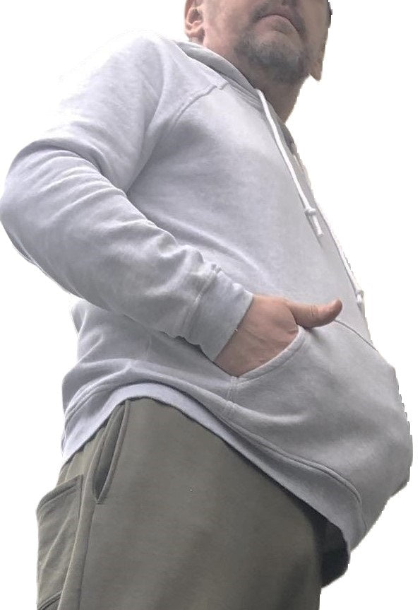 Bluza męska z kapturem kangurka szara W5101
