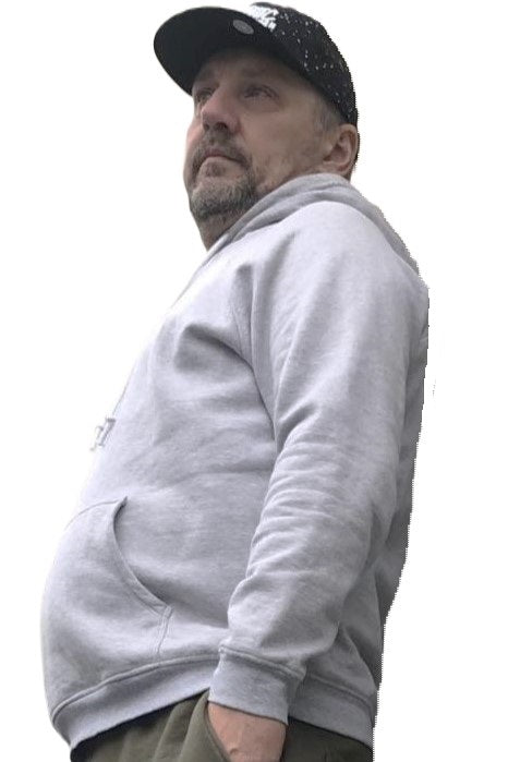 Bluza męska z kapturem kangurka szara W5101
