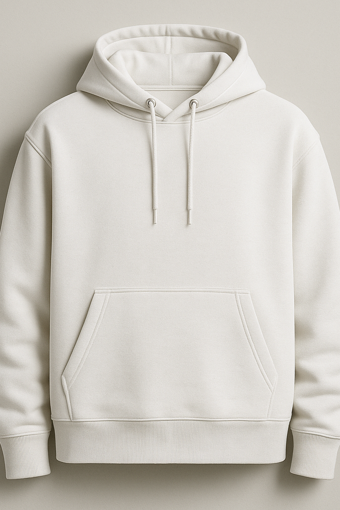 Bluza męska reglan z kapturem biała
