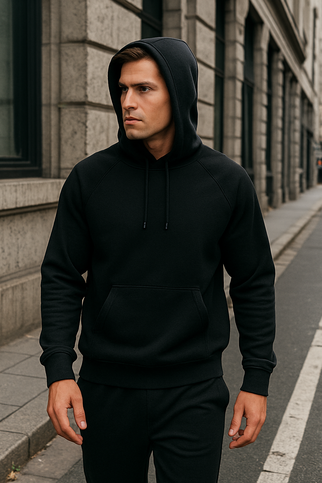Bluza męska z kapturem kieszen kangurka