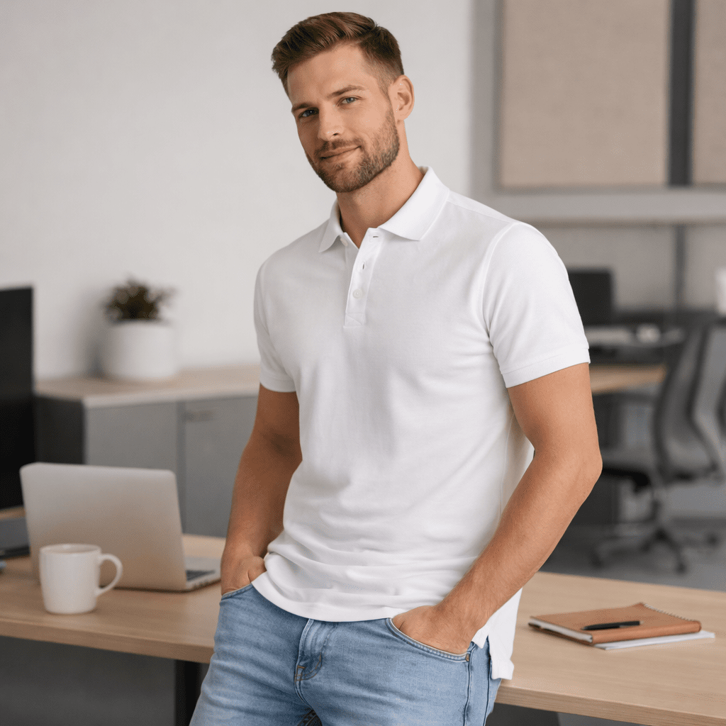 Koszulka polo męska biała Klasyczna DANNYcompl 1