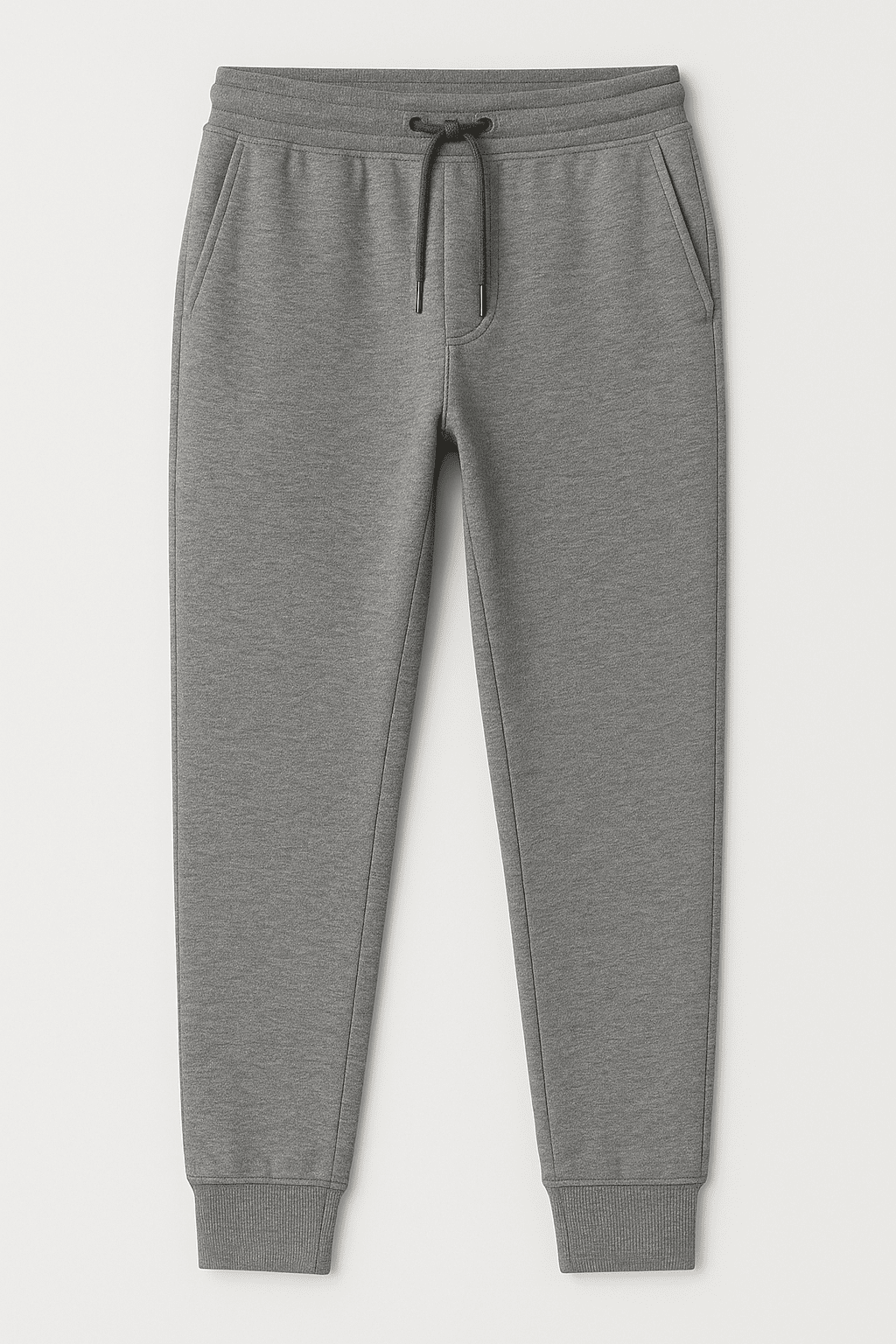 Spodnie dresowe męskie szare – dresówka 100%, ściągacz, sznurek W5203 - DANNY