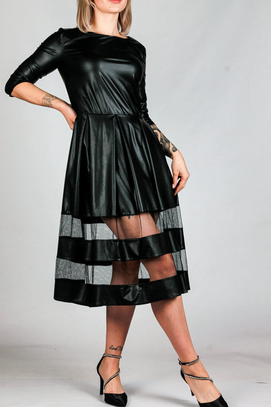 Sukienka Elegance z EkoSkóry S59 - DANNY