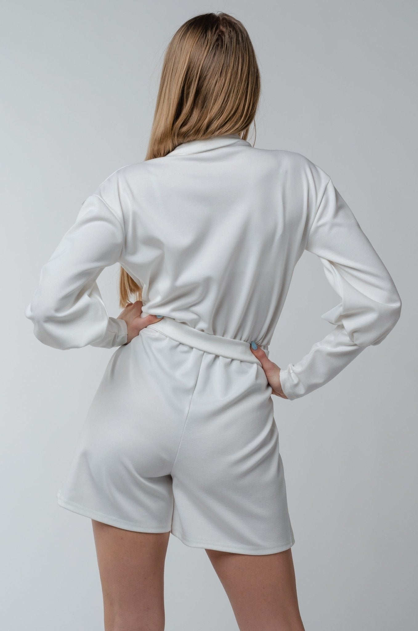 Sukienka - kombinezon damska biała S81 - DANNY