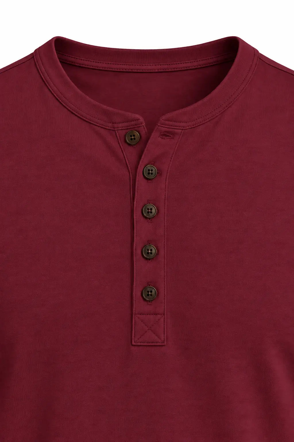 Dekolt Henley z pięcioma guzikami – bordowy T-shirt DANNY W5504