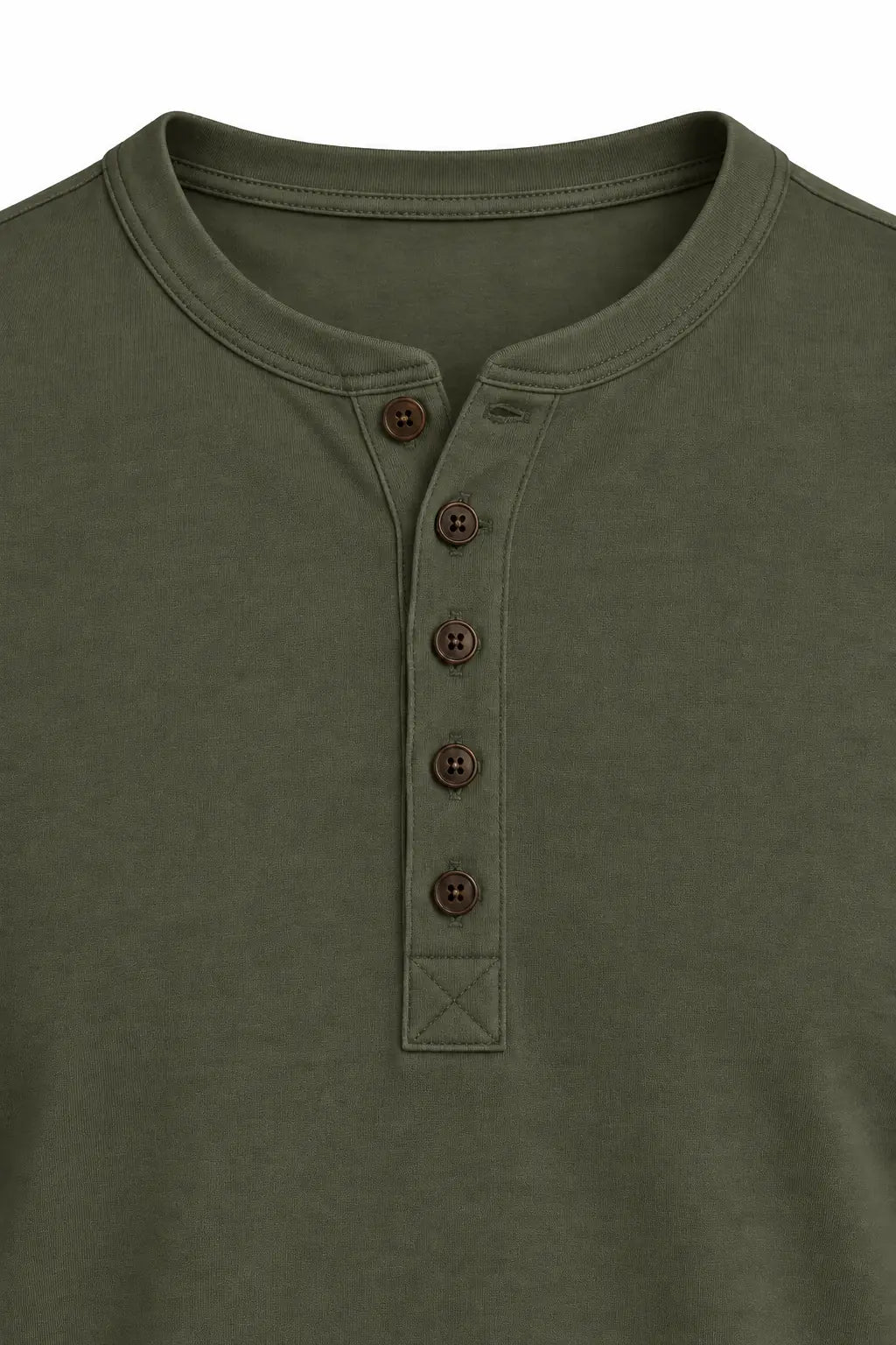 Dekolt Henley z pięcioma guzikami – T-shirt Olive2 DANNY W5504