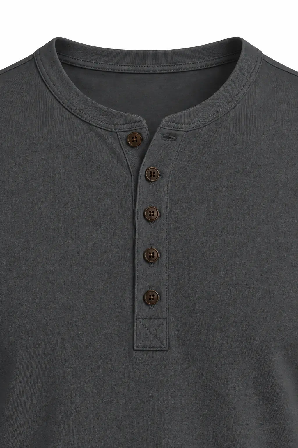 Dekolt Henley z pięcioma guzikami – antracytowy T-shirt DANNY W5504
