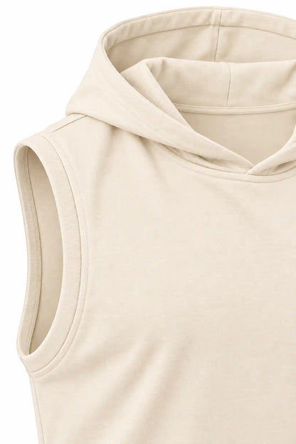 T-shirt męski ECRU W5505 DANNY – detal kaptura i wykończenia pachy