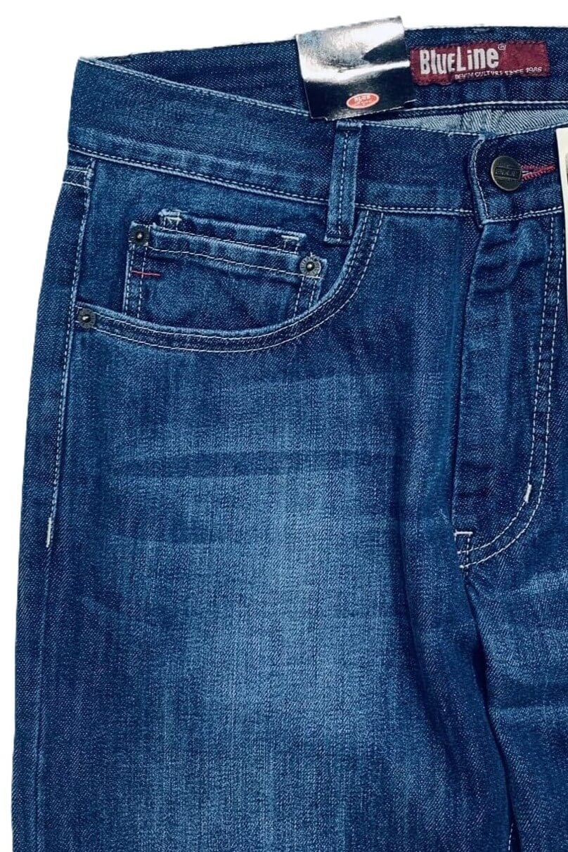 Jeansy męskie KENTUCKY – klasyczne jeansy o prostym kroju, ciemne pranie ATRAKT SP Z O O