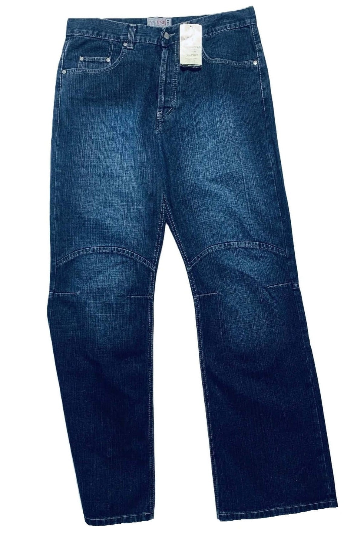 Jeansy męskie MANHATTAN – luźny krój, szeroka nogawka ciemny ATRAKT SP Z O O