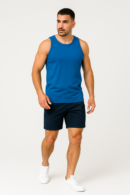Koszulka męska Tank top bez rękawów niebieska Dannycompl 1