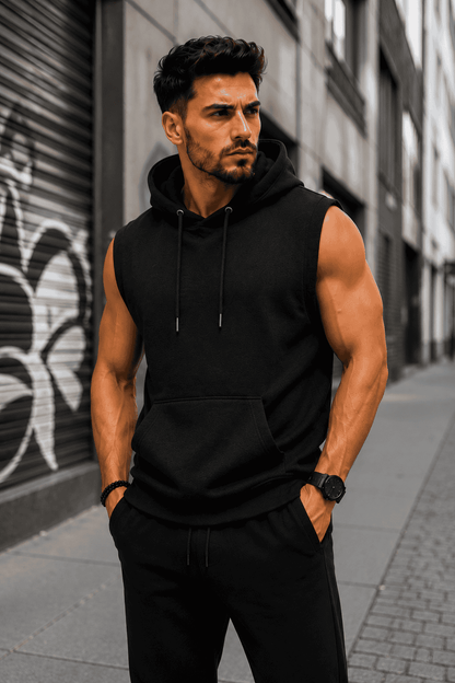 Meska bluza z kaptrem czarna street DANNY