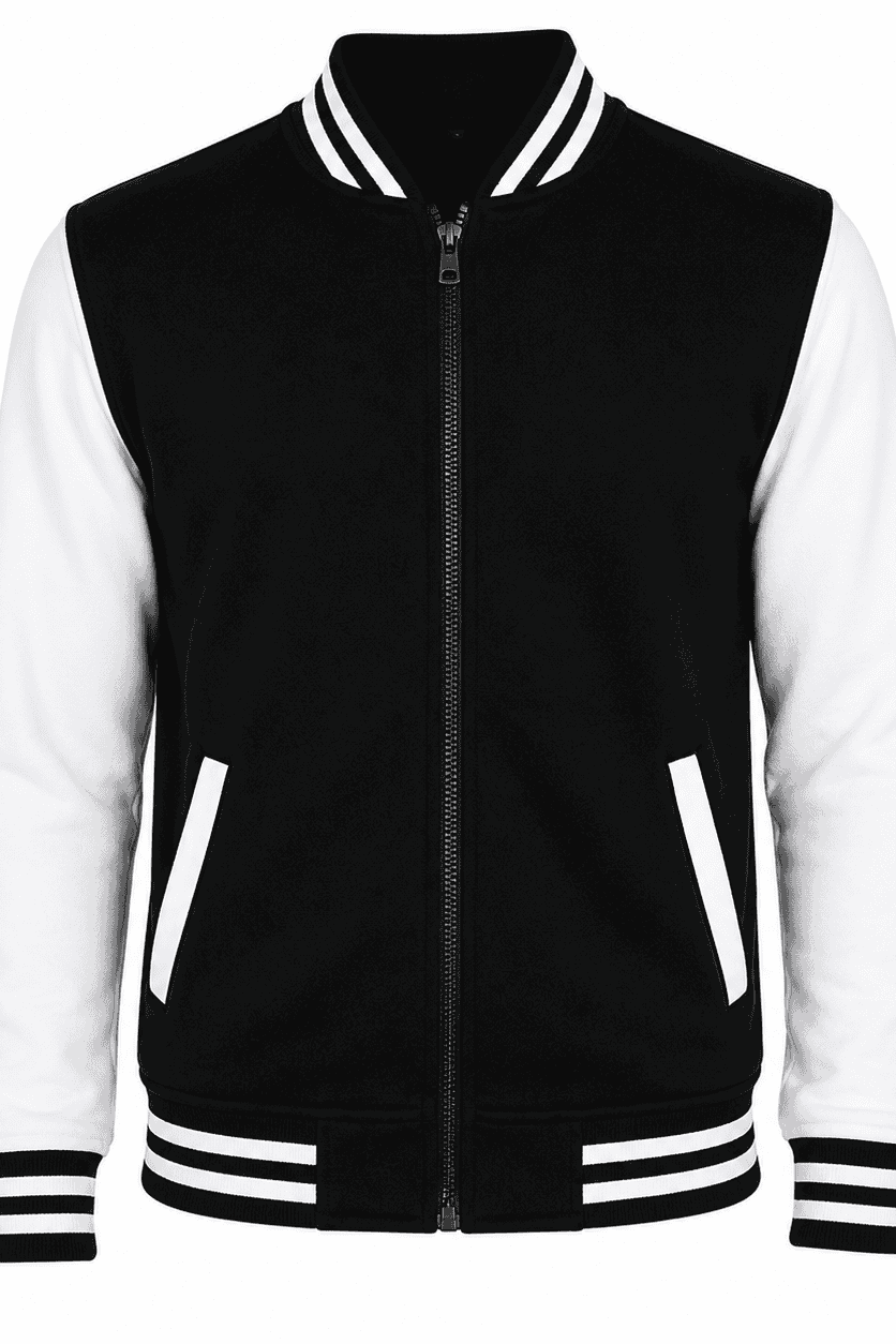 Komplet Męski Varsity Czarny – Bluza Baseballowa i Szorty Premium 320 g | DANNY manekin 