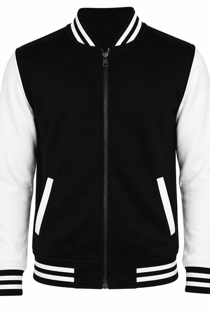 Komplet Męski Varsity Czarny – Bluza Baseballowa i Szorty Premium 320 g | DANNY manekin 