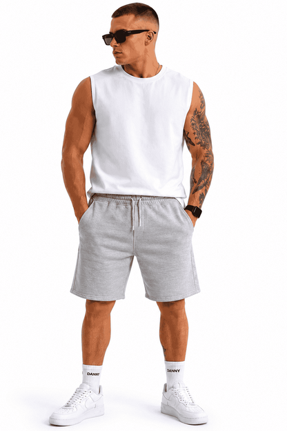 Szare szorty męskie dresowe bawełniane 320 g/m² – DANNY przod