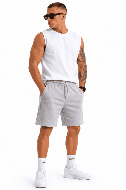 Szare szorty męskie dresowe bawełniane 320 g/m² – DANNY profil