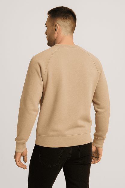 Bluza męska bez kaptura z kangurką beżowa W5107 - DANNY