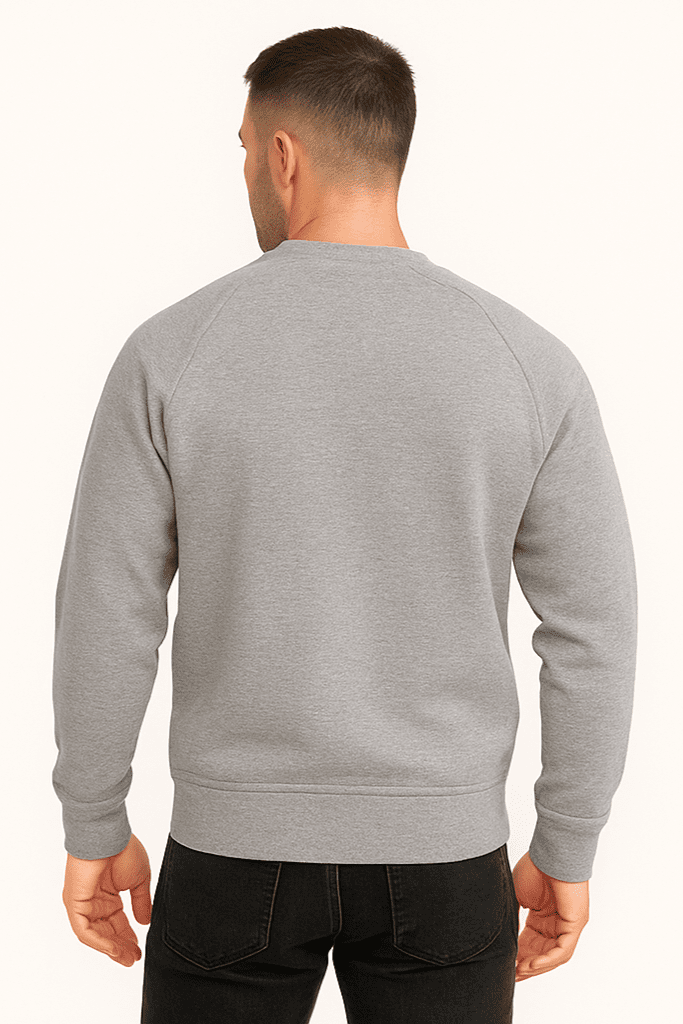 Bluza męska bez kaptura z kangurką szara W5107 - DANNY