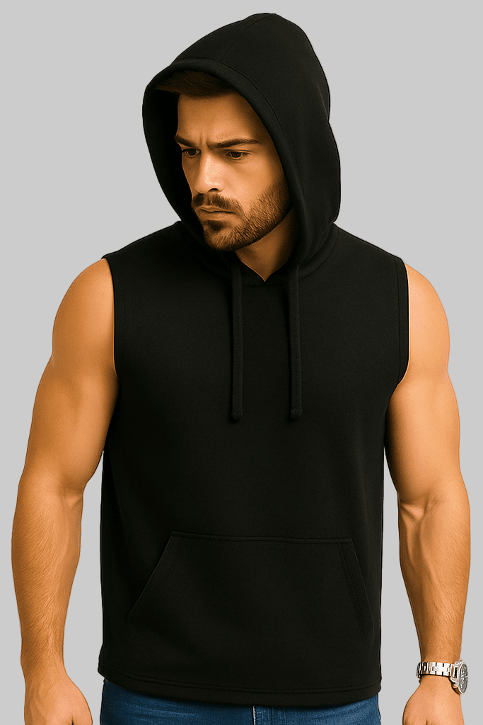 Bluza męska z kapturem czarna bez rękawów Urban Flex - DANNY