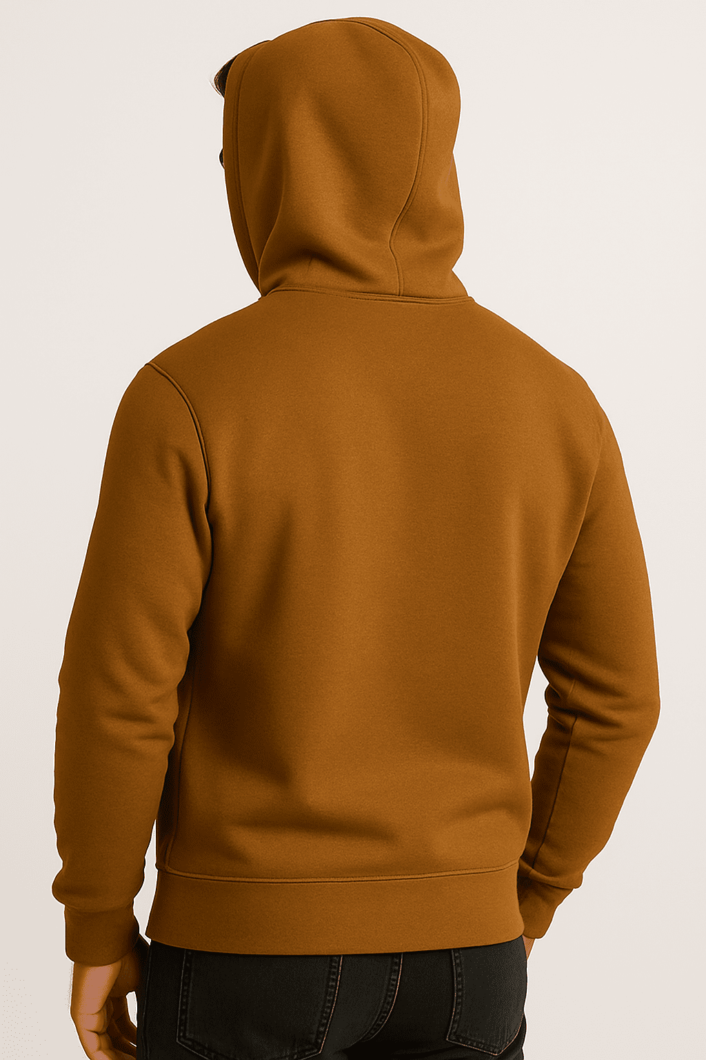 bluza meska z kapturem brązowa W5101 - DANNY tyl