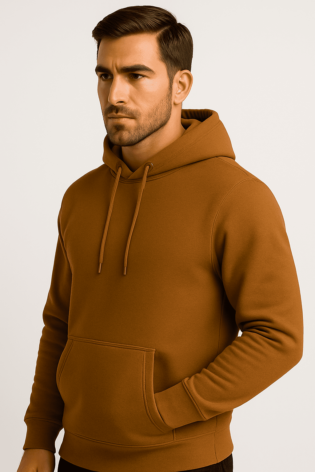 bluza meska z kapturem brązowa W5101 - DANNY model