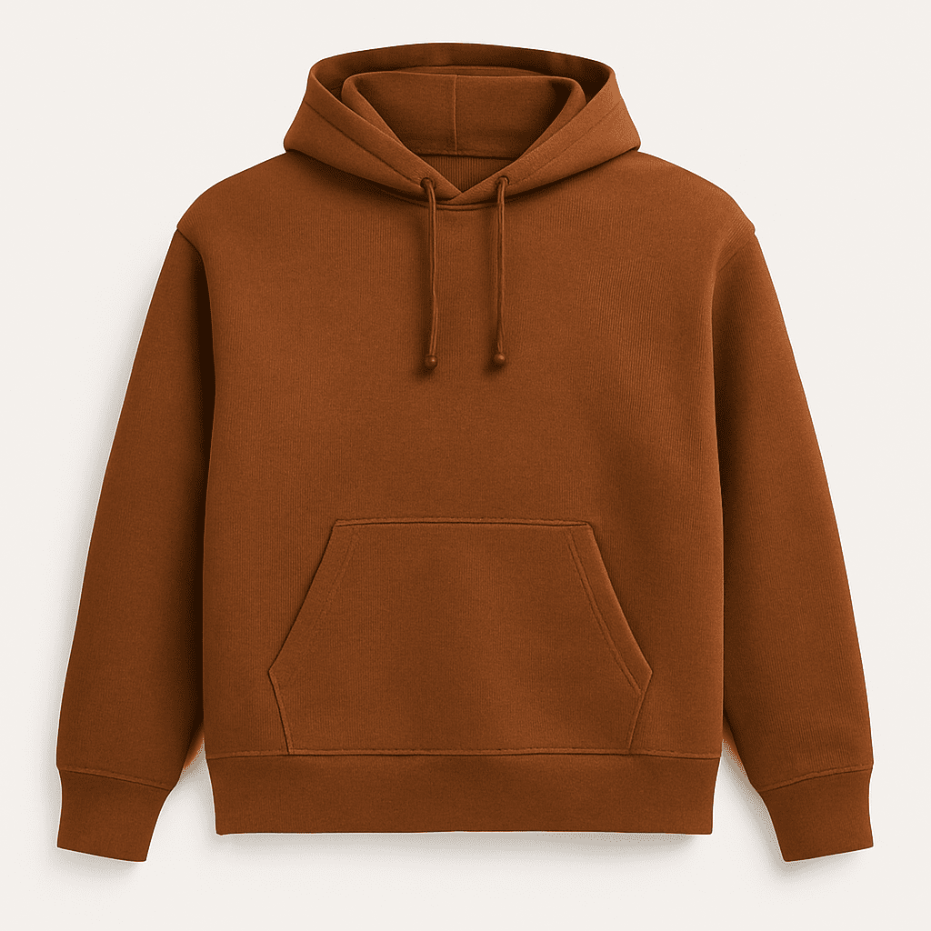 bluza meska z kapturem brązowa W5101 - DANNY na duchu