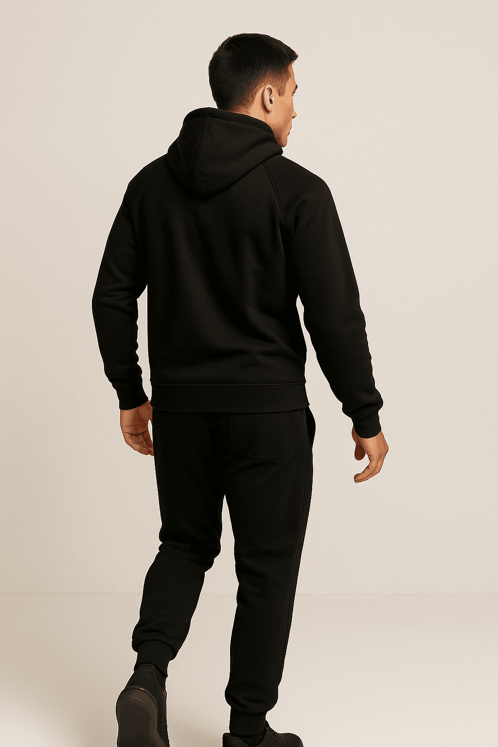 Bluza męska z kapturem kangurka Czarna W5101 - DANNY