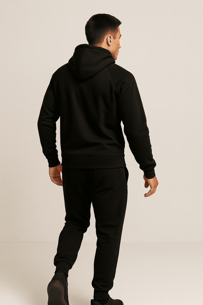 Bluza męska z kapturem kangurka Czarna W5101 - DANNY