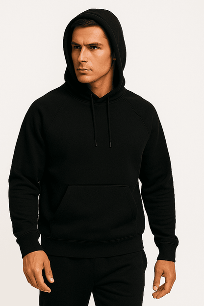 Bluza męska z kapturem kangurka Czarna W5101 - DANNY