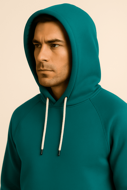 Bluza męska niebieska z kapturem kangurka  W5101 - DANNY