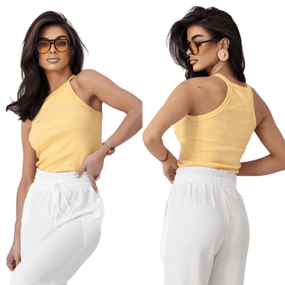 Bokserka damska bawełniana żółta S181 - DANNY