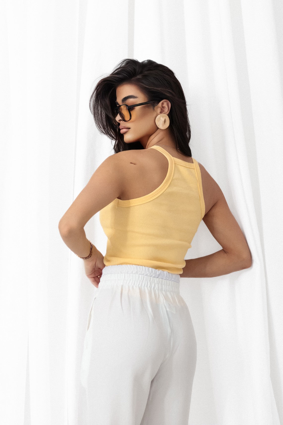 Bokserka damska bawełniana żółta S181 - DANNY