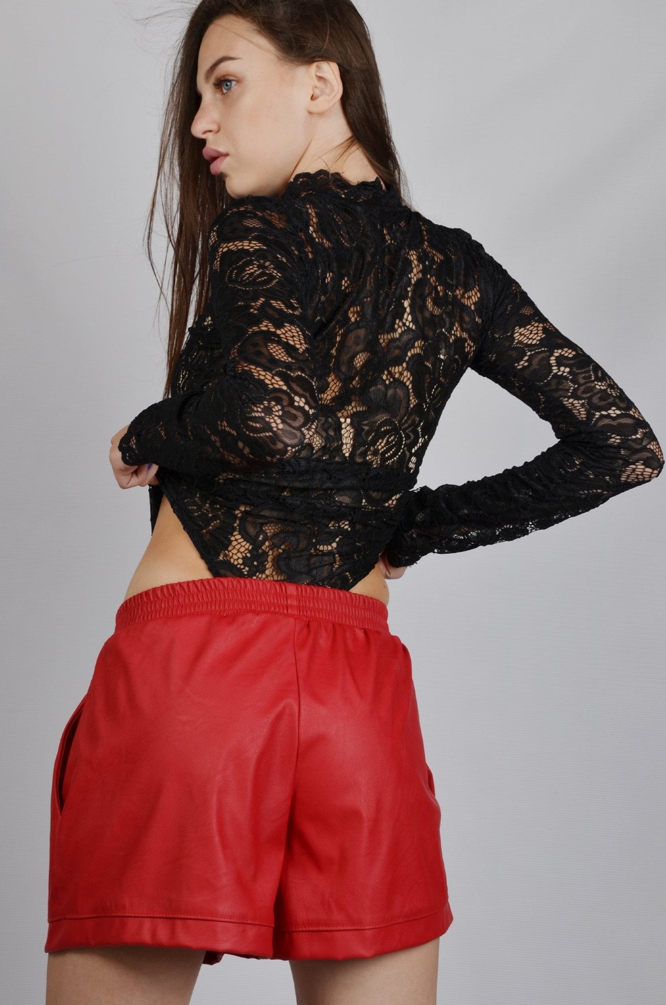 Czarne body koronkowe damskie S127 - DANNY