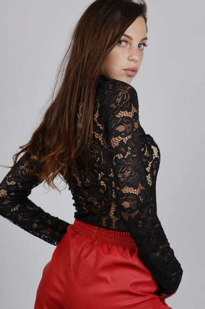 Czarne body koronkowe damskie S127 - DANNY