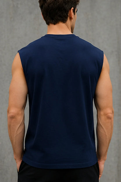 DANNY Urban Muscle królewski granat – męski T-shirt bez rękawów tył
