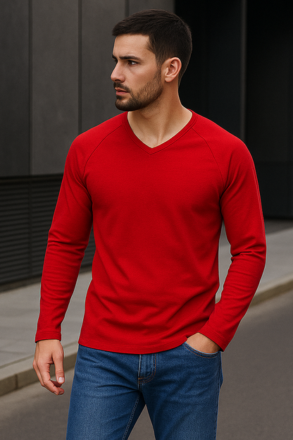 Longsleeve męski czerwony DANNY