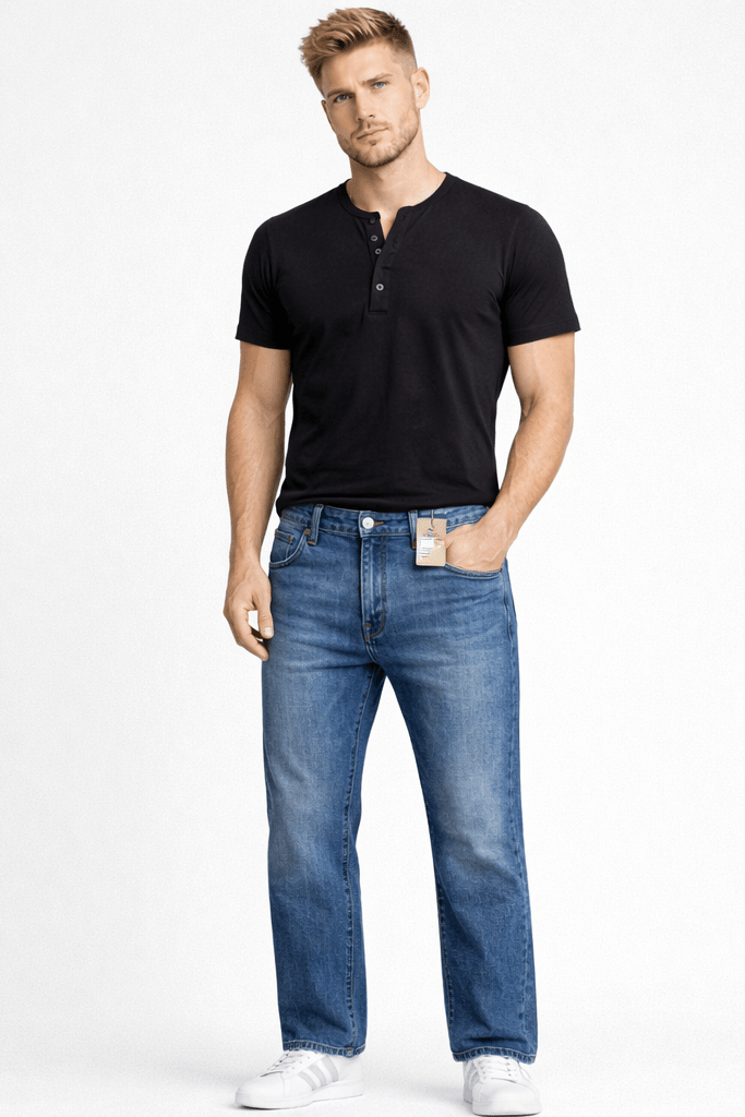 Jeansy męskie BURGOS – klasyczna prosta nogawka - DANNY