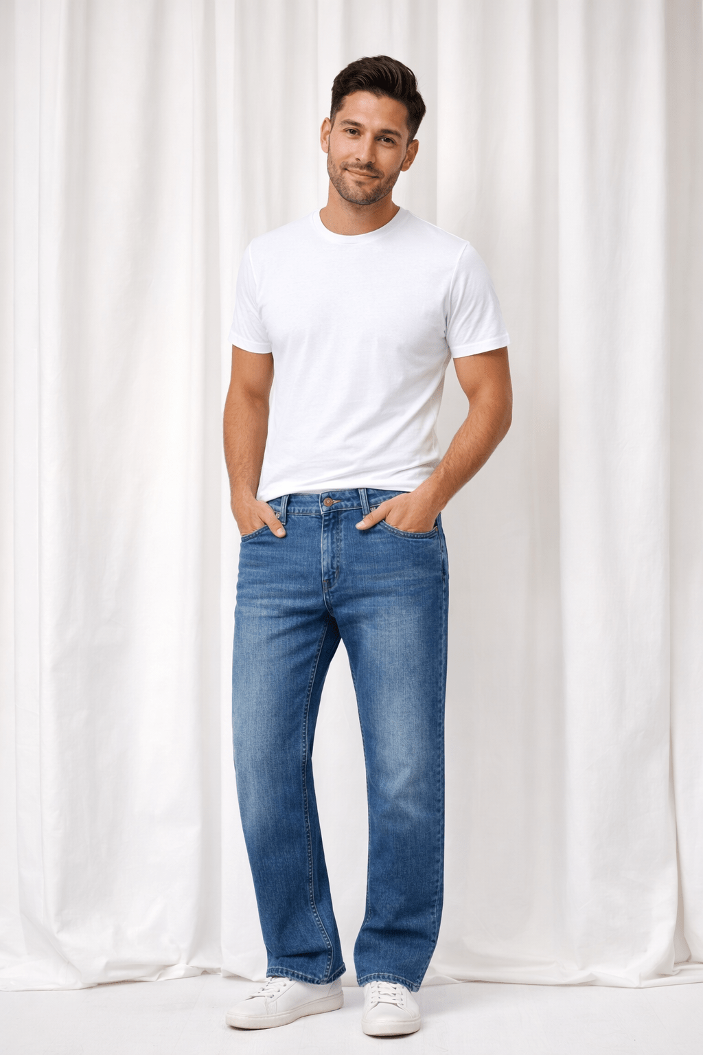 Jeansy męskie BURGOS – klasyczna prosta nogawka - DANNY