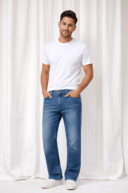 Jeansy męskie BURGOS – klasyczna prosta nogawka - DANNY