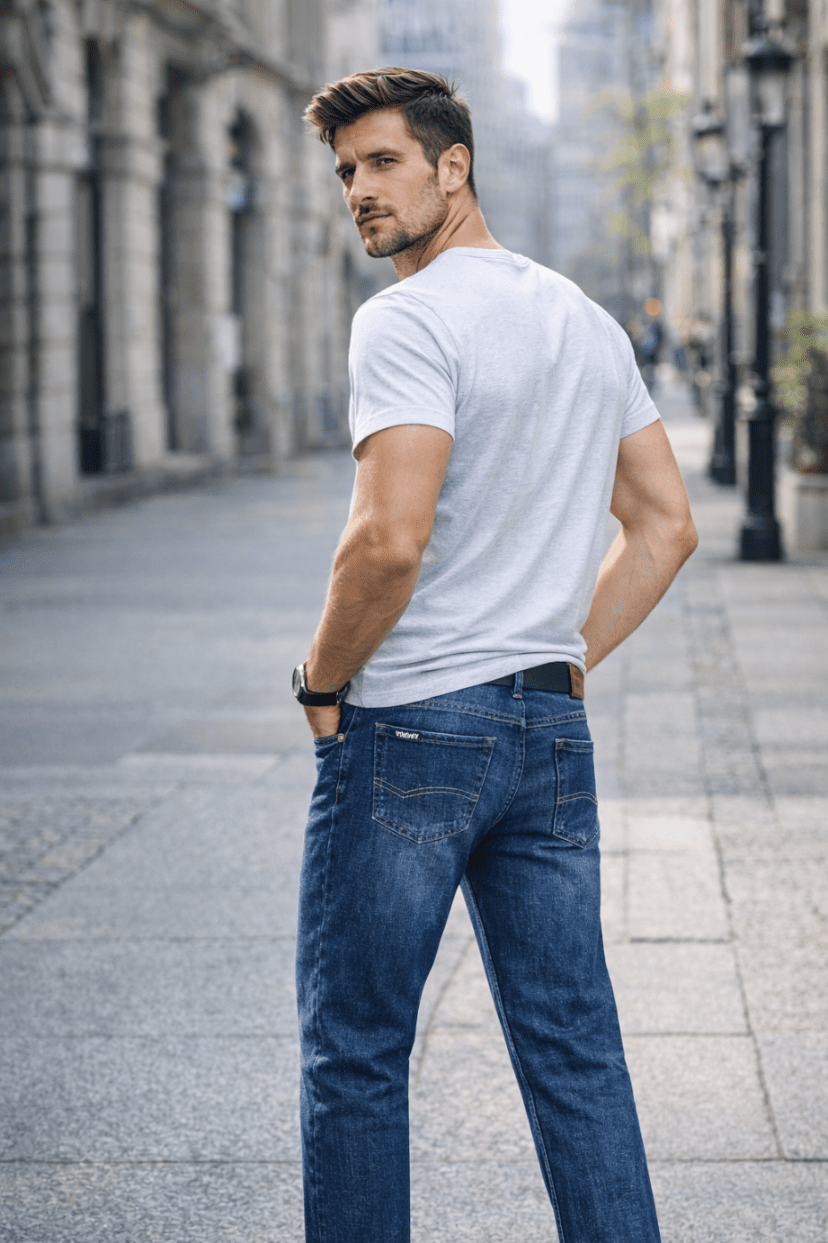 Jeansy męskie LUIS BlueLine prosta nogawka klasyczne denim - DANNY