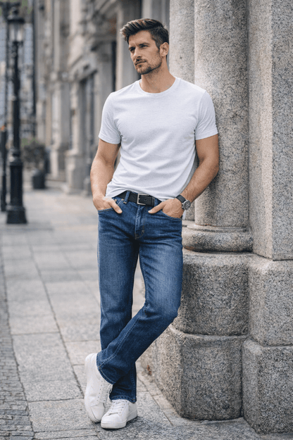 Jeansy męskie LUIS BlueLine prosta nogawka klasyczne denim - DANNY