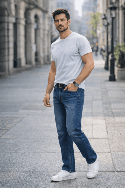 Jeansy męskie LUIS BlueLine prosta nogawka klasyczne denim - DANNY