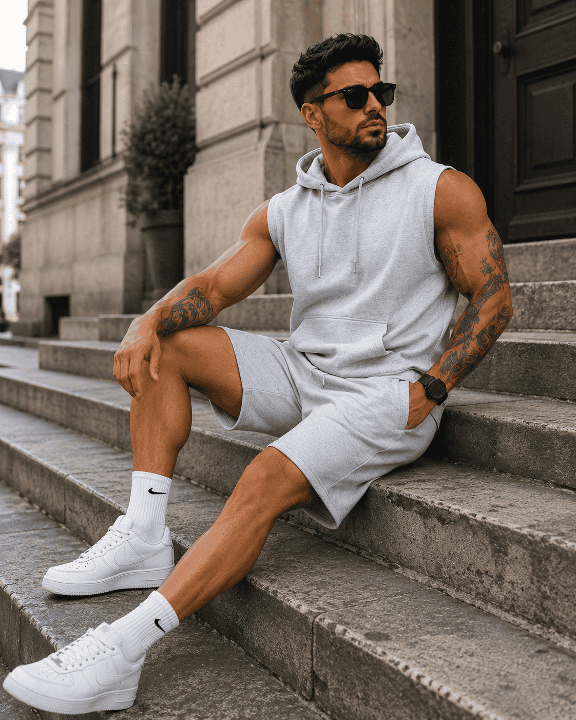 Komplet Męski Urban Flex Szary | Bluza i Szorty DANNY ATRAKT SP Z O O